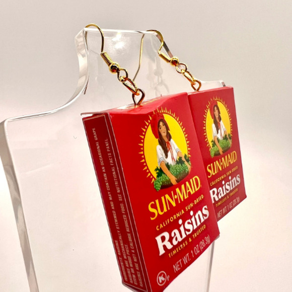 Raisin Earrings - Sun Maid Earrings - Mini Brands Earrings - Teacher Earrings - Picture 2 of 8
